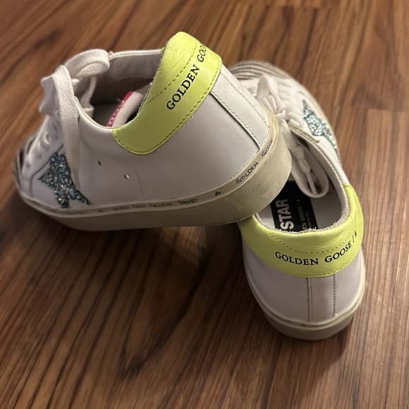 Golden Goose All Hi Star Sneakers with Light Blue Glitter Star and Zebra Print - Picture 6 of 11